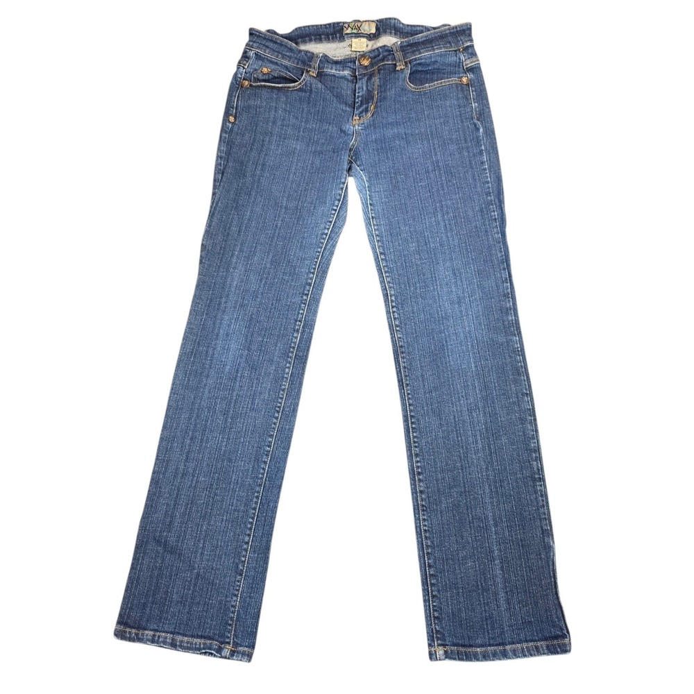 Wax Jeans Womens Blue Denim Bootcut Zipper Back Pocket V6P363‎ Dark Wash Size 13